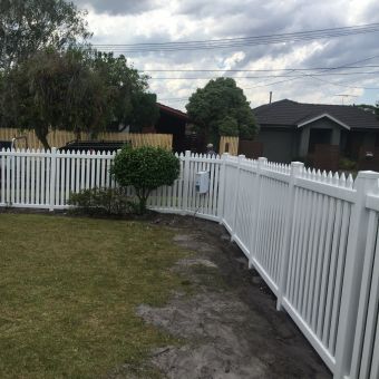White PVC home fence