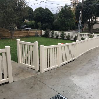 White residential PVC fence
